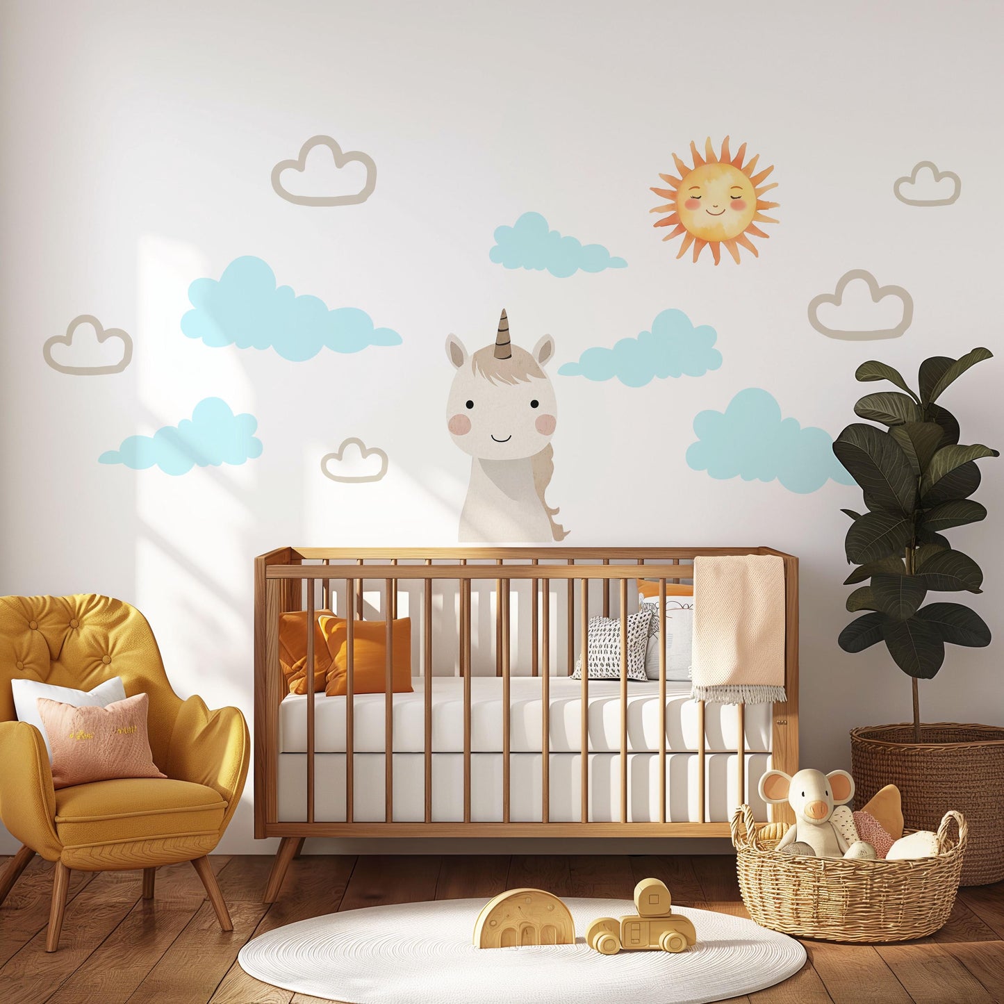Unicorn Wall Stickers Nursery Decor Nursery Wall Stickers Kids Bedroom Decor Baby Room Wall Art Unicorn Nursery Decals
