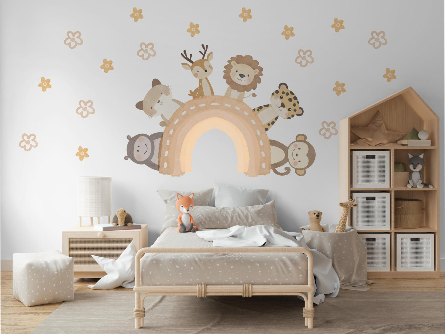 Nursery Decor Animal Wall Stickers Nursery Wall Stickers Kids Wall Stickers Safari Nursery Decor Neutral Nursery Wall Decals Baby Room Decor