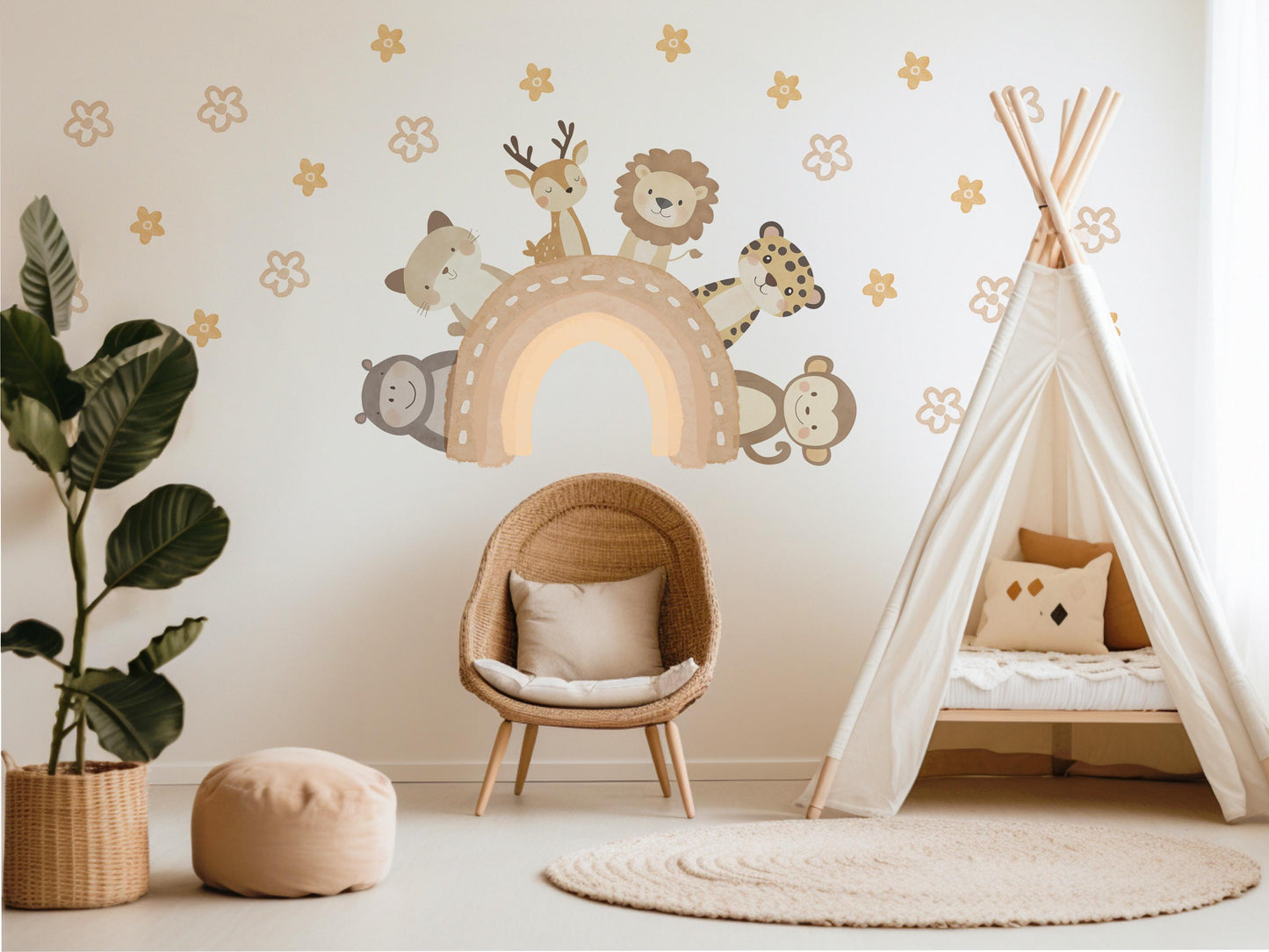 Nursery Decor Animal Wall Stickers Nursery Wall Stickers Kids Wall Stickers Safari Nursery Decor Neutral Nursery Wall Decals Baby Room Decor