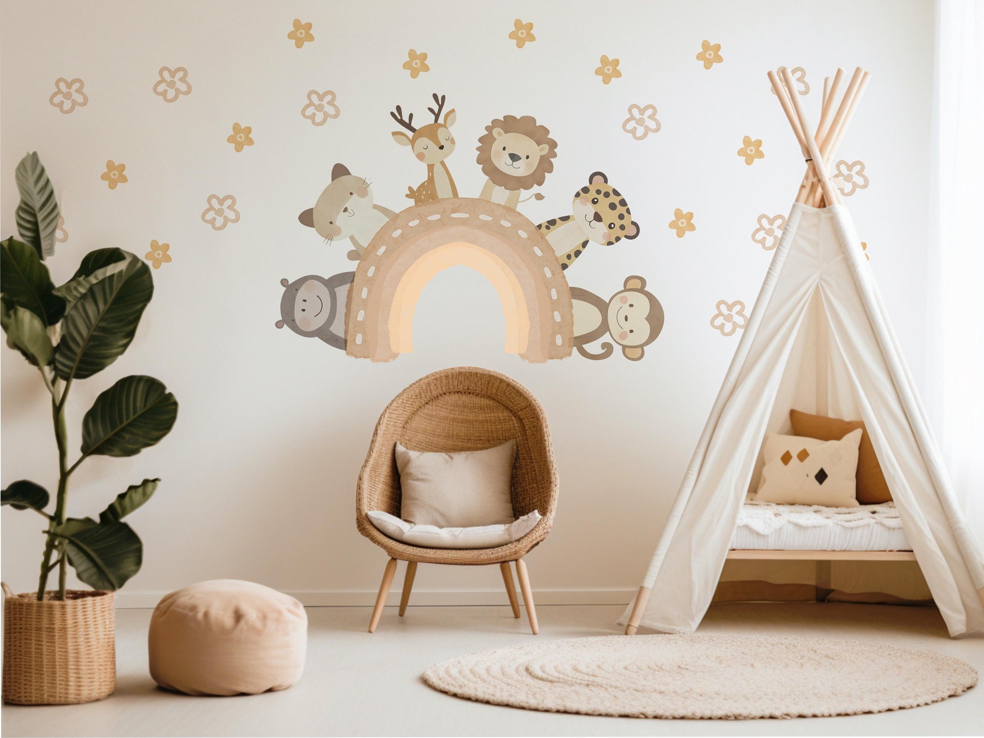 Nursery Decor Animal Wall Stickers Nursery Wall Stickers Kids Wall Stickers Safari Nursery Decor Neutral Nursery Wall Decals Baby Room Decor
