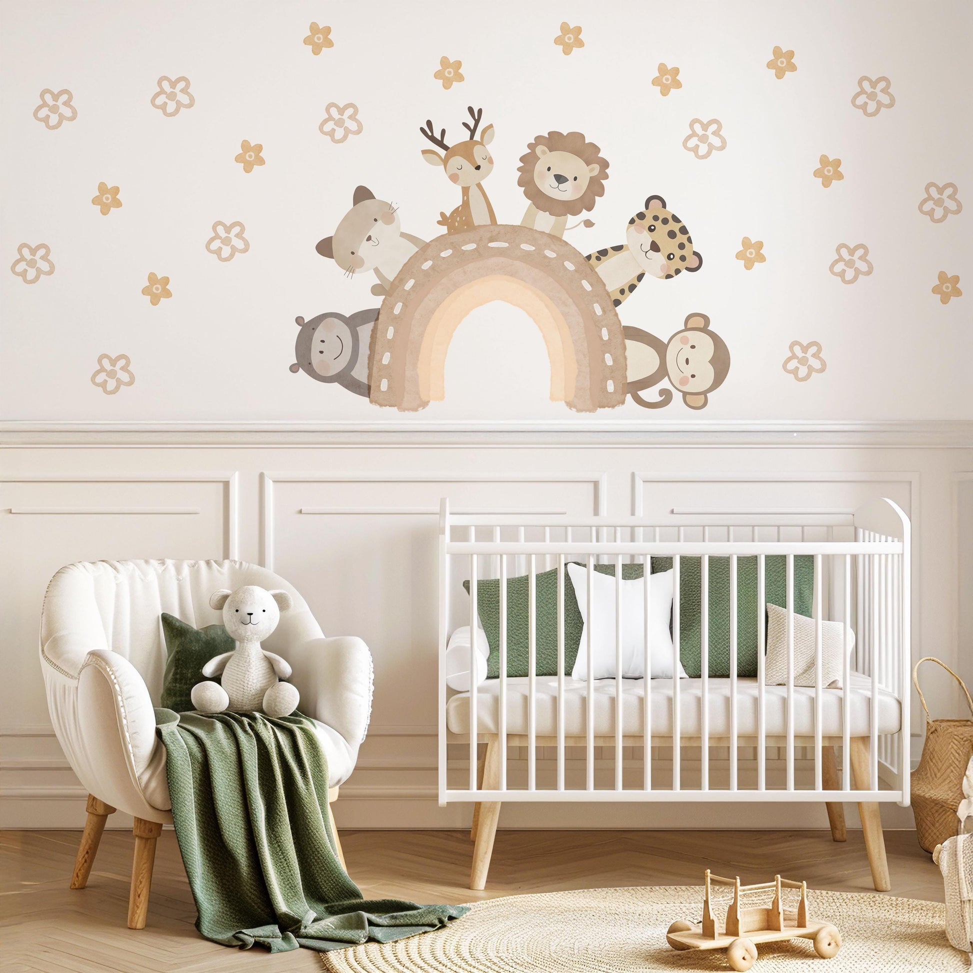 Nursery Decor Animal Wall Stickers Nursery Wall Stickers Kids Wall Stickers Safari Nursery Decor Neutral Nursery Wall Decals Baby Room Decor