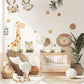 Safari Animal Wall Stickers Nursery Decor Jungle Nursery Wall Decals Neutral Nursery Decor Kids Bedroom Playroom Wall Art