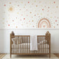 Boho Rainbow Wall Stickers Nursery Decor | Hand-Painted Sun, Dots (Peel and Stick)