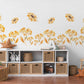 Sunflower Wall Stickers Floral Nursery Decor Yellow Flower Wall Decals Wildflower Bedroom Decor Peel And Stick Wall Art