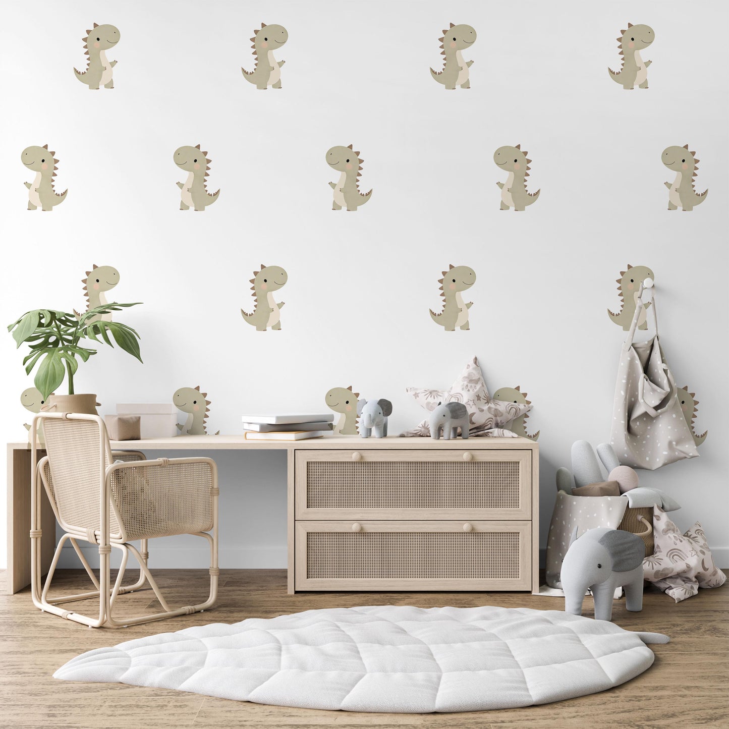 Dinosaur Wall Stickers Dinosaur Nursery Decor Dino Wall Decals Neutral Nursery Bedroom Peel And Stick Dinosaur Wallpaper