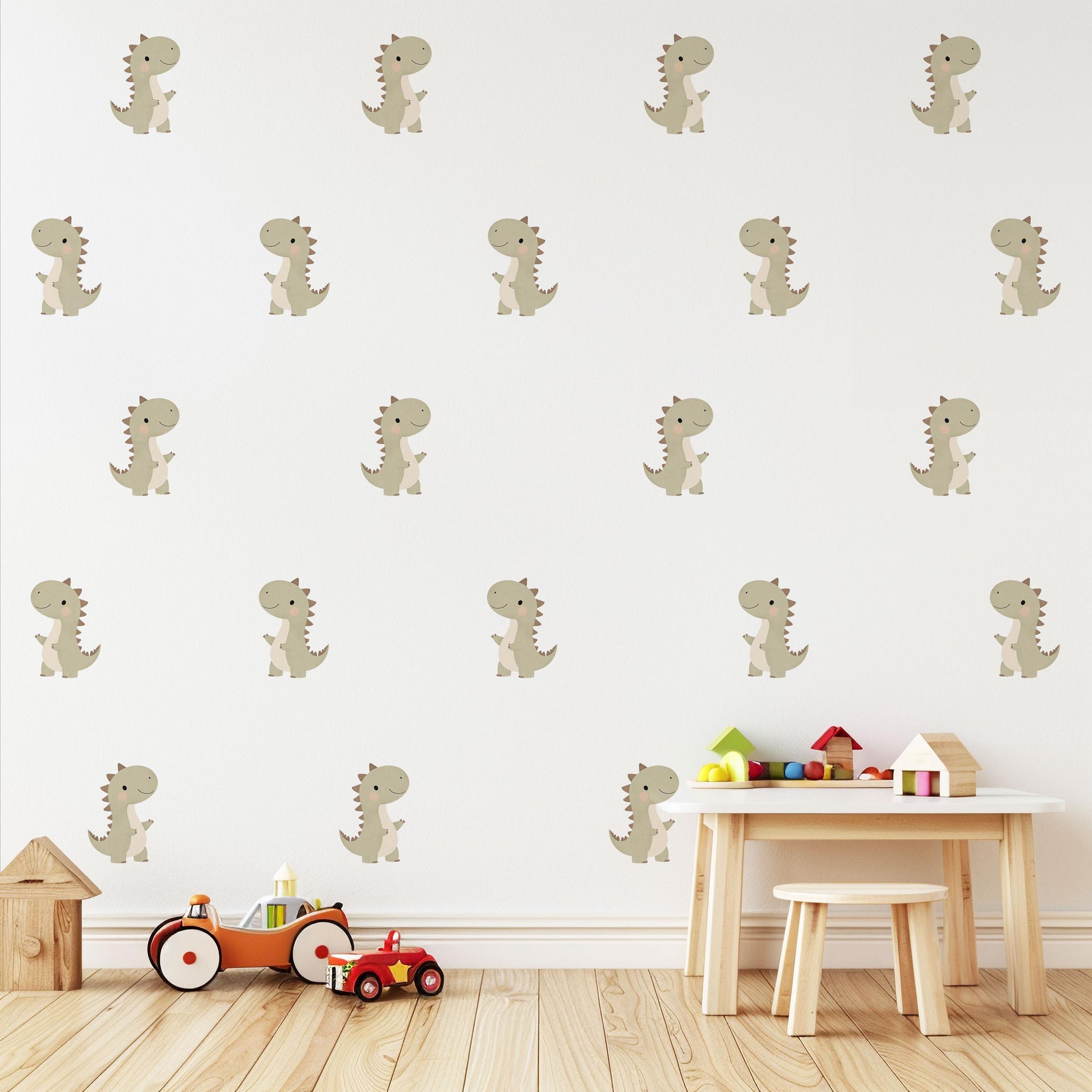 Dinosaur Wall Stickers Dinosaur Nursery Decor Dino Wall Decals Neutral Nursery Bedroom Peel And Stick Dinosaur Wallpaper