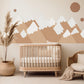 Boho Mountain Wall Decal for Nursery Neutral Mountain Wall Sticker Woodland Nursery Decor Beige Mountain Decal Scandinavian Nursery Wall Art