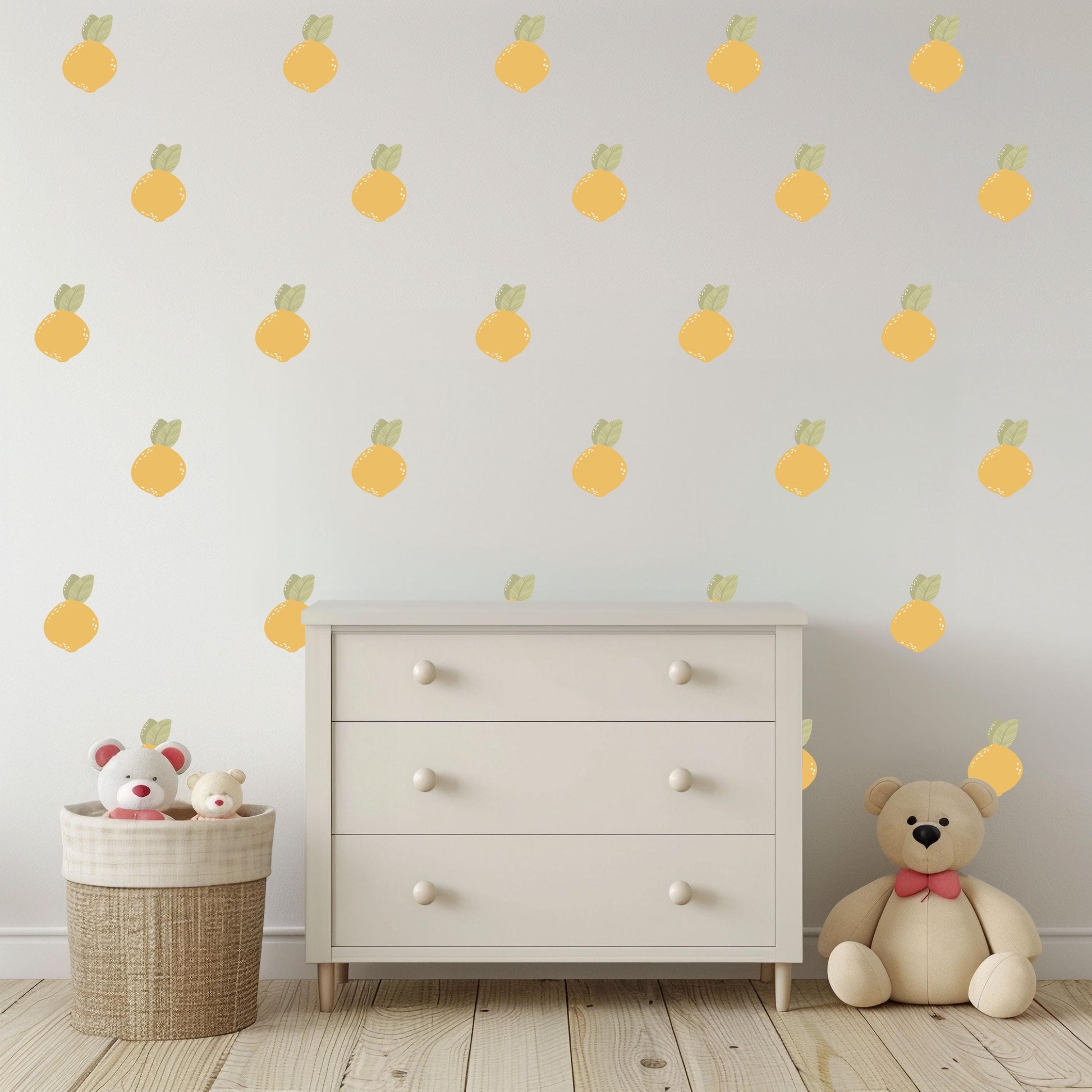Lemon Wall Stickers Lemon Nursery Decor Citrus Wall Decals Yellow Nursery Stickers Fruit Wall Art Kids Bedroom Decor