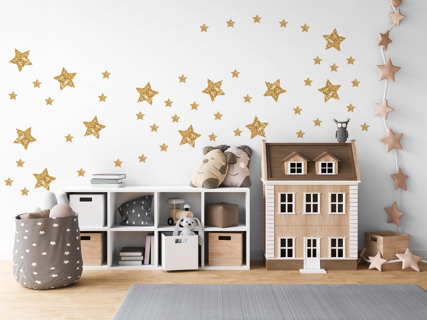 Gold Star Wall Stickers Nursery Decor Gold Star Decals Kids Bedroom Stickers Peel And Stick Celestial Wall Decor