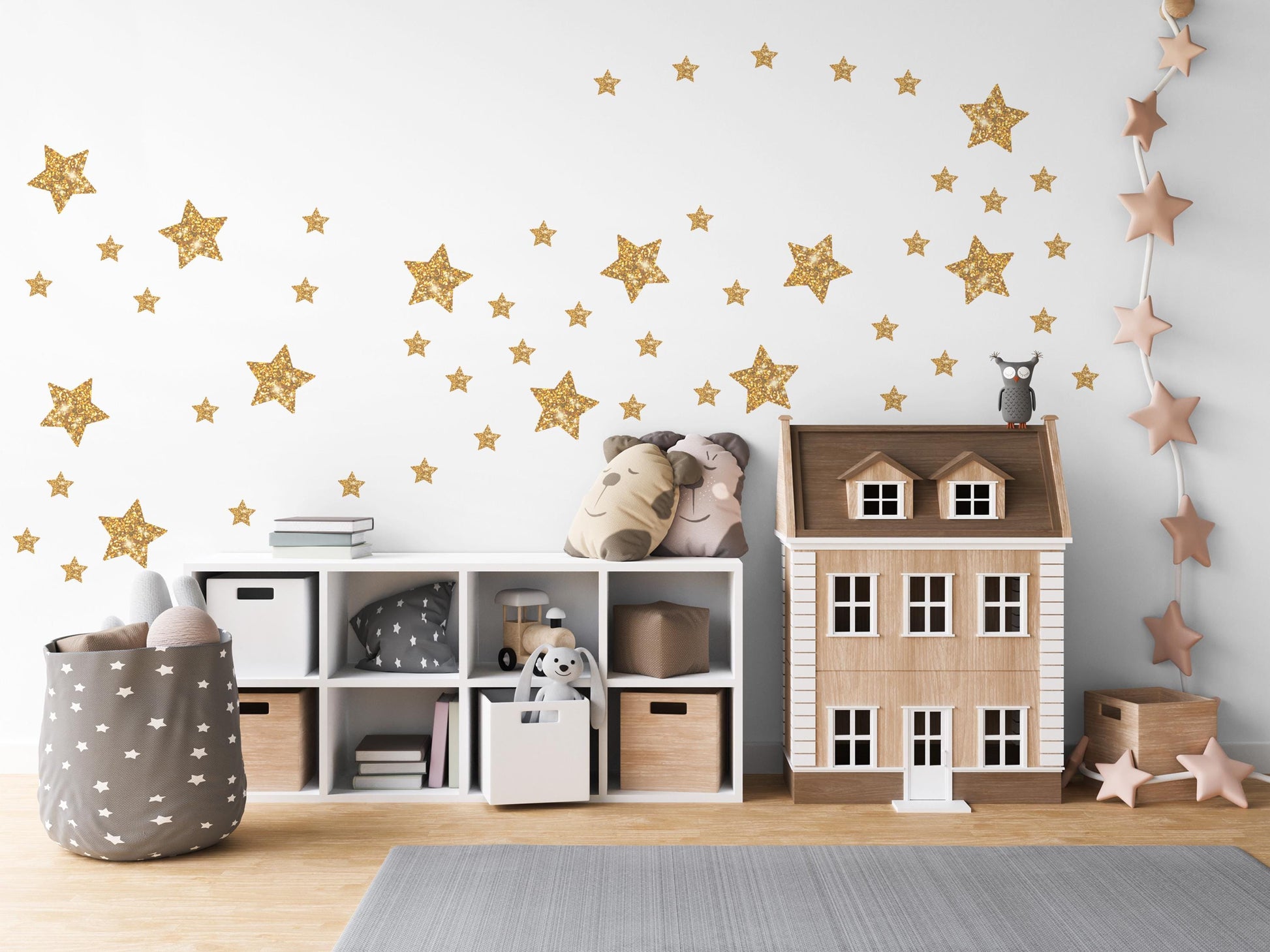 Gold Star Wall Stickers Nursery Decor Gold Star Decals Kids Bedroom Stickers Peel And Stick Celestial Wall Decor