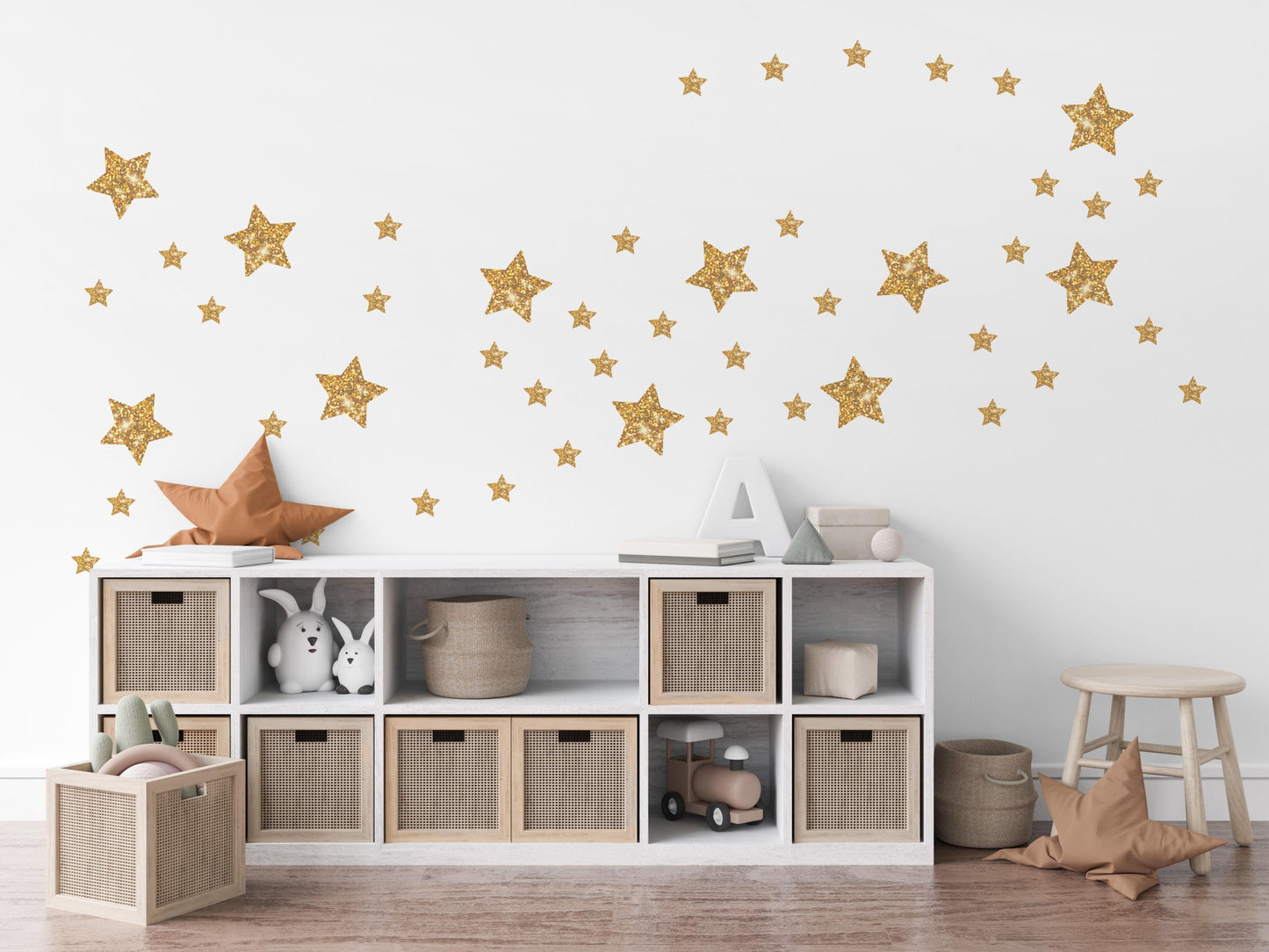 Gold Star Wall Stickers Nursery Decor Gold Star Decals Kids Bedroom Stickers Peel And Stick Celestial Wall Decor