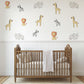 Safari Animal Wall Stickers, Lion Zebra Giraffe Elephant Wall Decals, Jungle Nursery Decor, Baby Safari Wall Art, Kids Bedroom Stickers