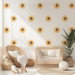 Sunflower Wall Stickers, Boho Sunflower Nursery Decor, Floral Wall Decals, Peel And Stick Flower Stickers, Neutral Nursery Wall Art