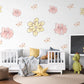 Butterfly Flower Wall Stickers, Pastel Floral Nursery Decor, Peel And Stick Wall Decals, Girls Bedroom Wall Art, Butterfly Nursery Stickers