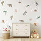 Safari Animal Wall Stickers Jungle Nursery Wall Decals Lion Zebra Monkey Decor Neutral Safari Nursery Baby Animal Wall Art Kids Room Sticker