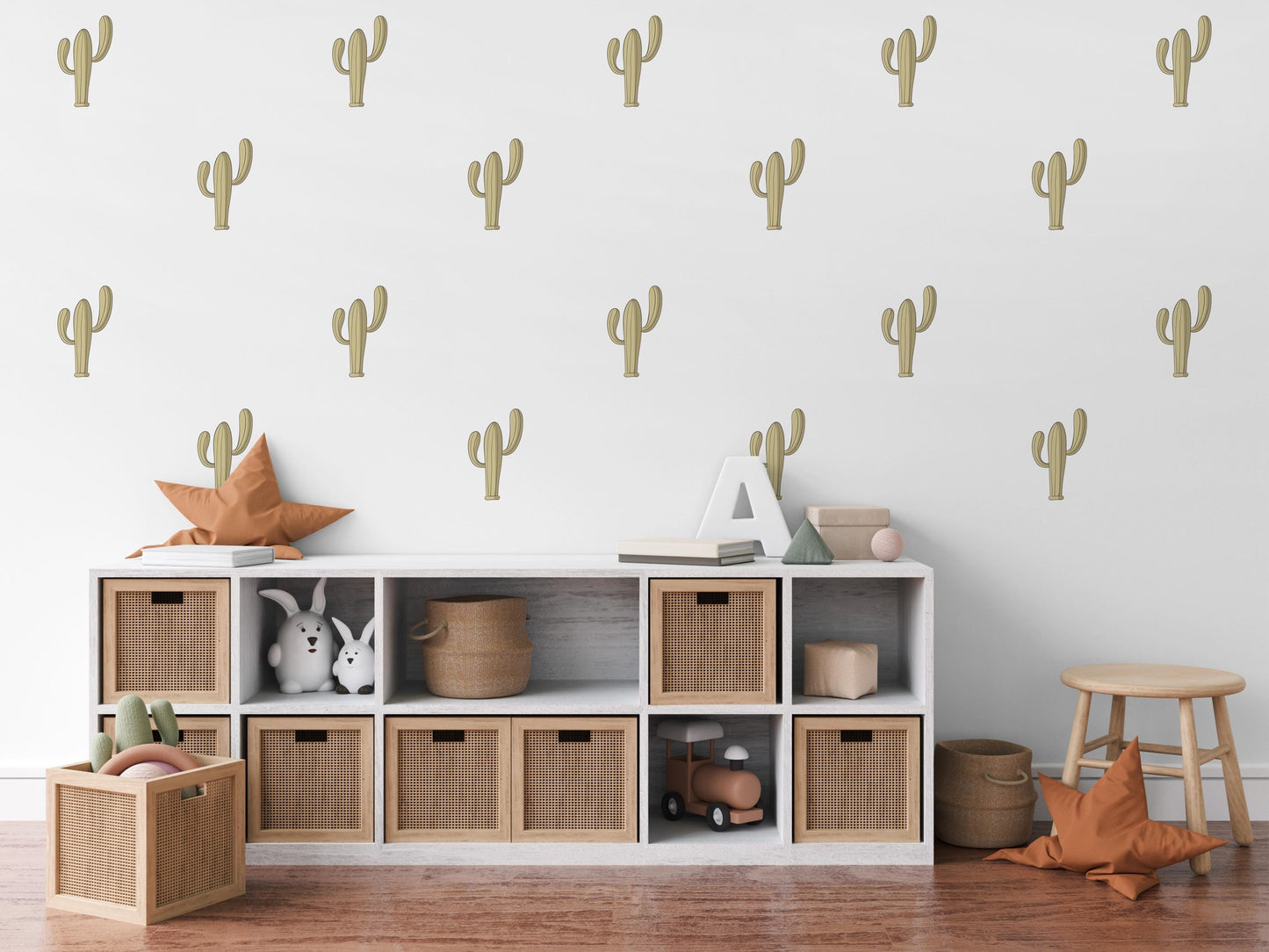 Boho Cactus Wall Stickers, Desert Nursery Decor, Western Nursery Wall Decals, Neutral Nursery Wall Art, Cowboy Nursery Decor, Cactus Decals