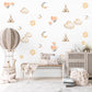 Boho Nursery Wall Decals Sun Moon Cloud Wall Stickers Teepee Nursery Decor Neutral Nursery Wall Art Woodland Baby Room Decals Peel and Stick
