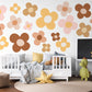 Boho Flower Wall Stickers Daisy Nursery Decor Neutral Floral Wall Decals Retro Flower Nursery Wall Art Girls Bedroom Decor Playroom Stickers