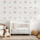 Pink Bow Wall Decals Tulip Nursery Wall Stickers Baby Girl Nursery Decor Watercolour Floral Wall Decal Coquette Nursery Decor Peel and Stick