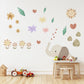 Elephant Nursery Wall Decals Safari Wall Stickers Baby Animal Nursery Decor Floral Nursery Wall Decals Peel and Stick Elephant Bedroom Decor