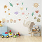 Elephant Nursery Wall Decals Safari Wall Stickers Baby Animal Nursery Decor Floral Nursery Wall Decals Peel and Stick Elephant Bedroom Decor