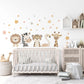 Safari Animal Wall Stickers Neutral Nursery Decor Lion Zebra Giraffe Flamingo Wall Decals Jungle Nursery Baby Room Decor