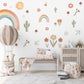 Boho Rainbow Wall Decals, Rainbow Nursery Wall Stickers, Cactus Nursery Decor, Retro Floral Wall Decals, Peel and Stick Nursery Decor