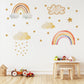 Rainbow Wall Decals Nursery, Rainbow Wall Stickers, Boho Nursery Decor, Cloud Wall Decals, Star Nursery Wall Stickers, Peel and Stick Decor