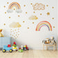Rainbow Wall Decals Nursery, Rainbow Wall Stickers, Boho Nursery Decor, Cloud Wall Decals, Star Nursery Wall Stickers, Peel and Stick Decor