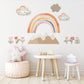 Rainbow Mountain Wall Decals Boho Nursery Wall Stickers Neutral Rainbow Decor Cloud Nursery Decals Peel and Stick Kids Room
