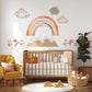 Rainbow Mountain Wall Decals Boho Nursery Wall Stickers Neutral Rainbow Decor Cloud Nursery Decals Peel and Stick Kids Room