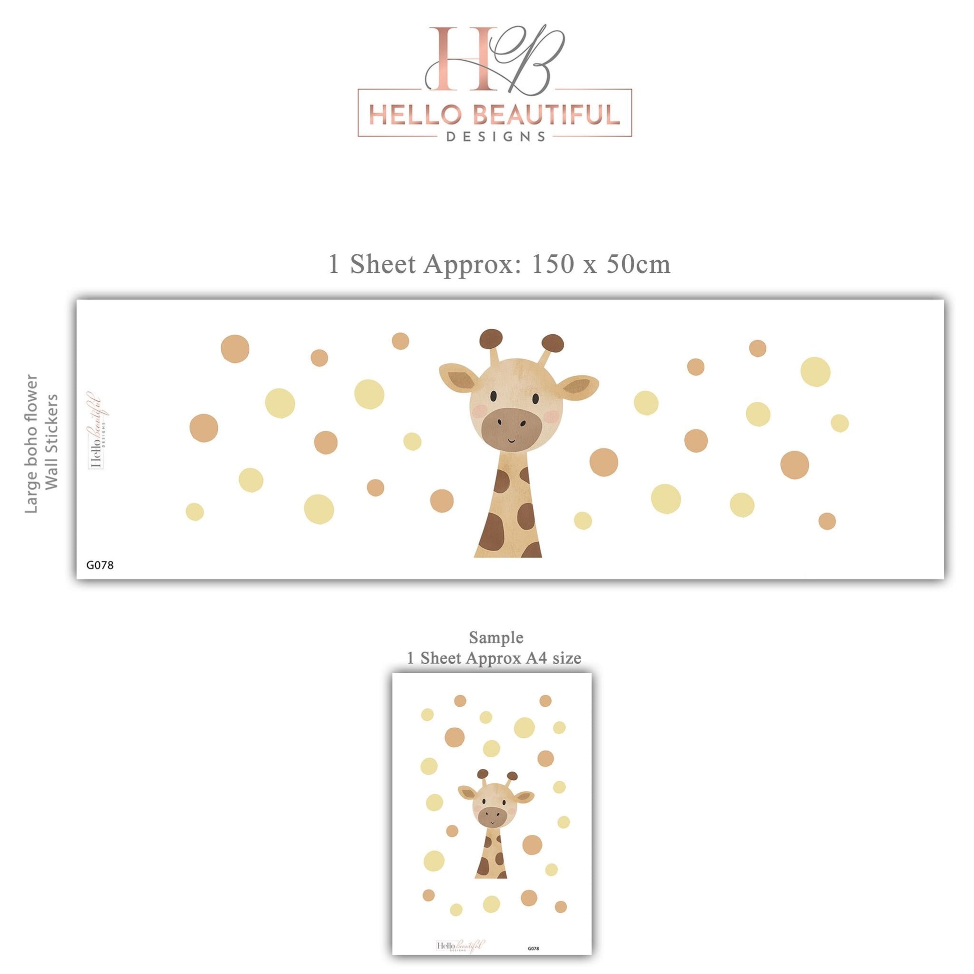 Giraffe Wall Stickers Nursery Decor Neutral Nursery Wall Stickers Kids Bedroom Decor Safari Nursery Decals Baby Room Wall Art