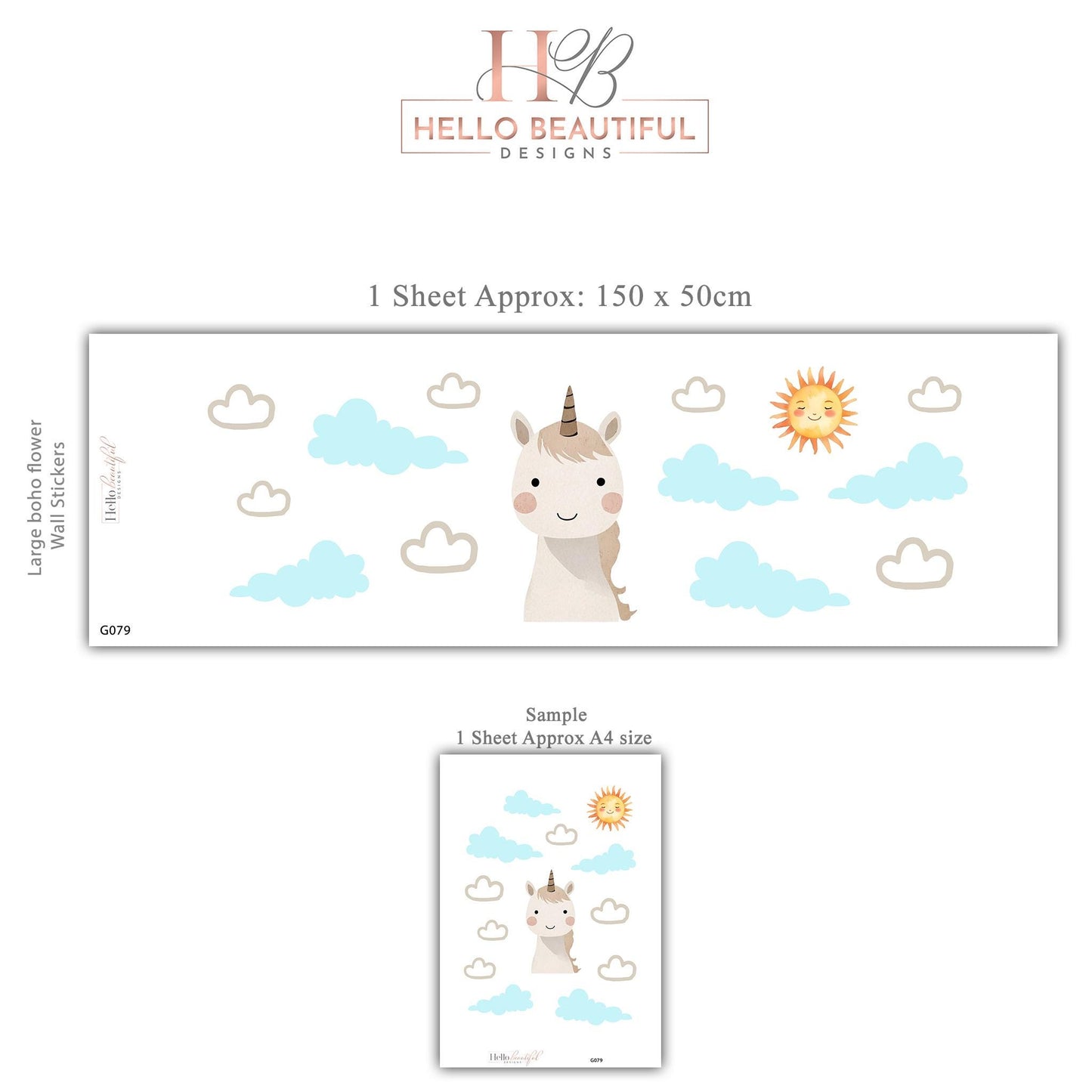 Unicorn Wall Stickers Nursery Decor Nursery Wall Stickers Kids Bedroom Decor Baby Room Wall Art Unicorn Nursery Decals