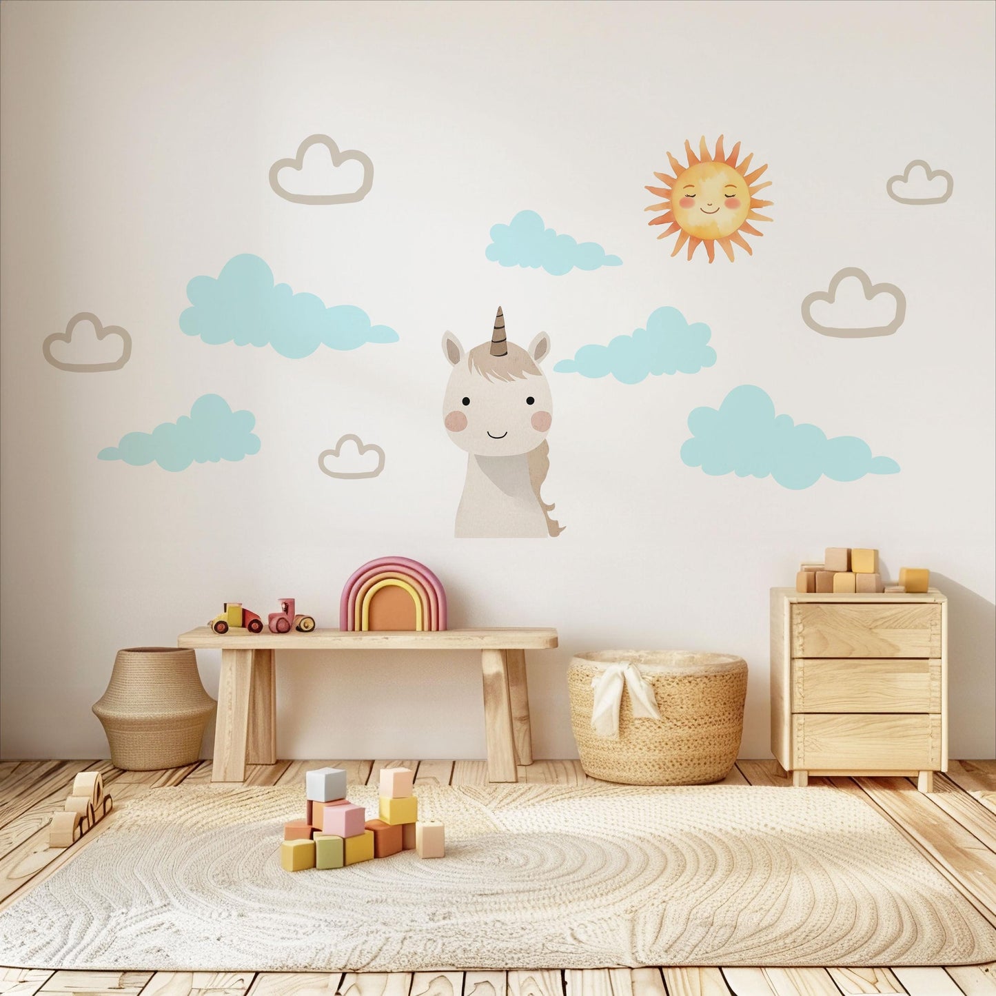 Unicorn Wall Stickers Nursery Decor Nursery Wall Stickers Kids Bedroom Decor Baby Room Wall Art Unicorn Nursery Decals
