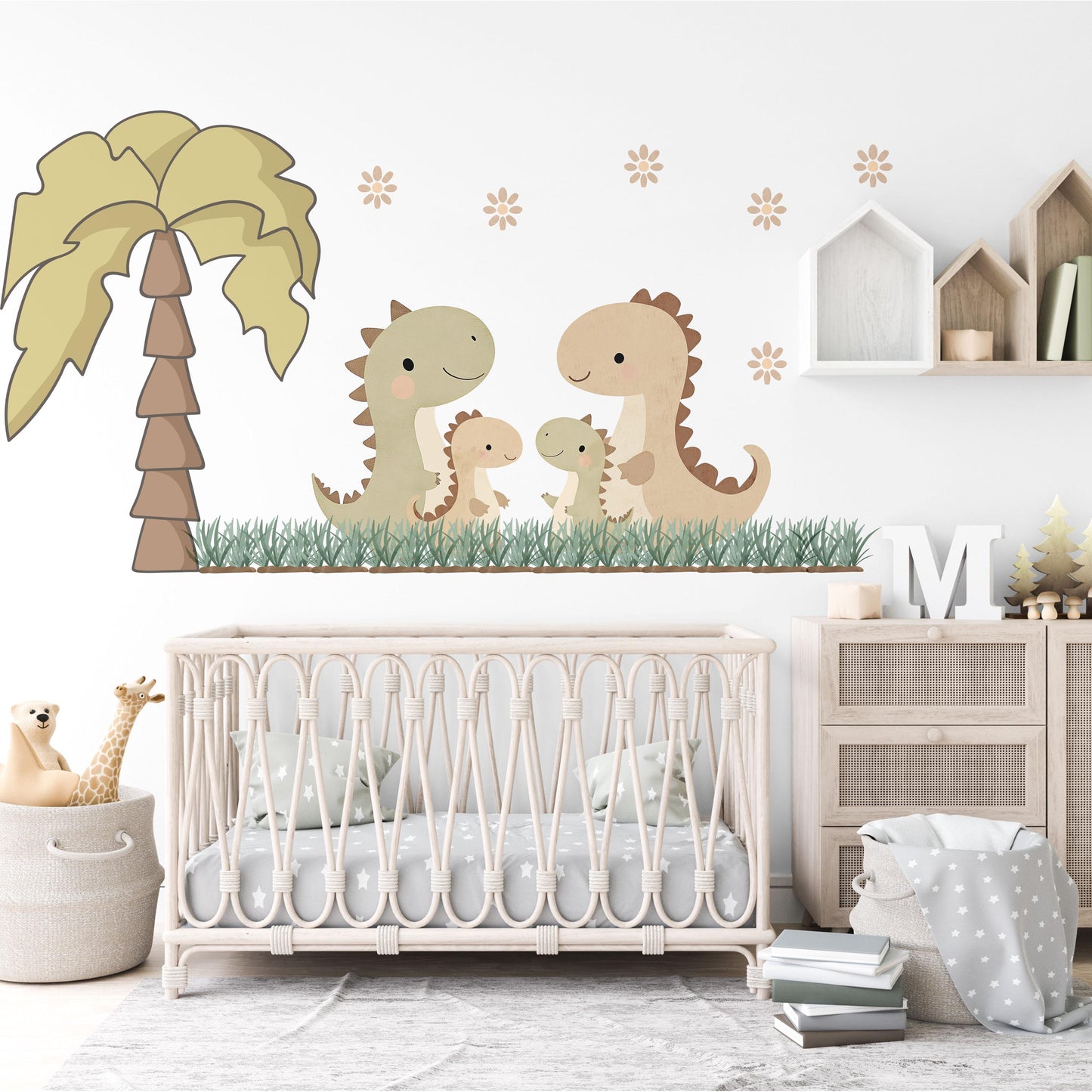 Nursery Decor Dinosaur Wall Stickers Nursery Wall Stickers, Kids Wall Sticker Dinosaur Nursery Decor Neutral Dino Wall Decal Baby Room Decor