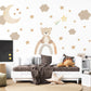 Teddy Bear Wall Decals Neutral Nursery Decor Bear Wall Stickers Beige Nursery Wall Art Moon Stars Baby Boy Room Decor