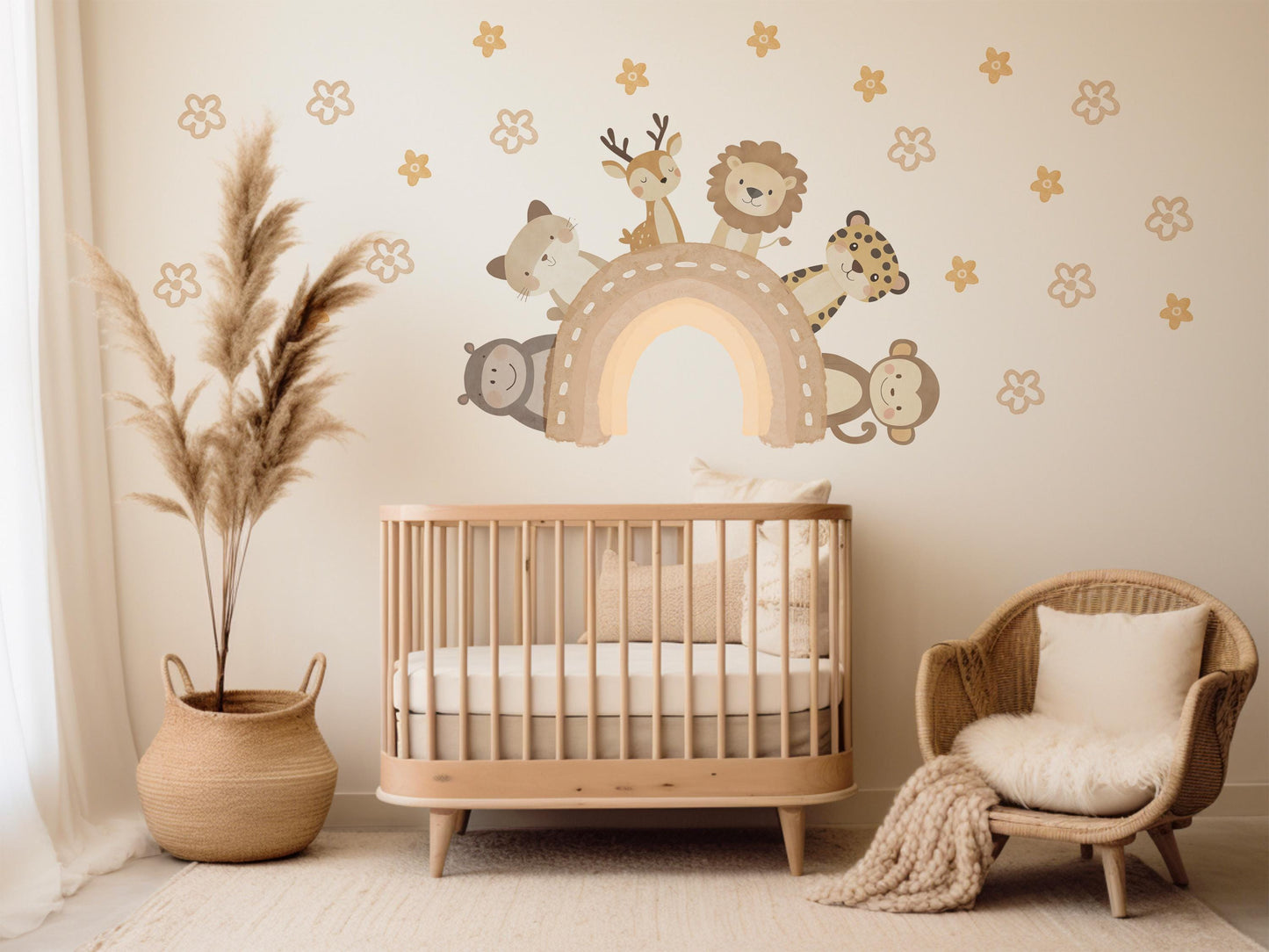 Nursery Decor Animal Wall Stickers Nursery Wall Stickers Kids Wall Stickers Safari Nursery Decor Neutral Nursery Wall Decals Baby Room Decor