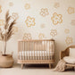 Flower Wall Stickers Neutral Nursery Decor Daisy Wall Decals Floral Nursery Wall Art Kids Bedroom Flower Bedroom Decor