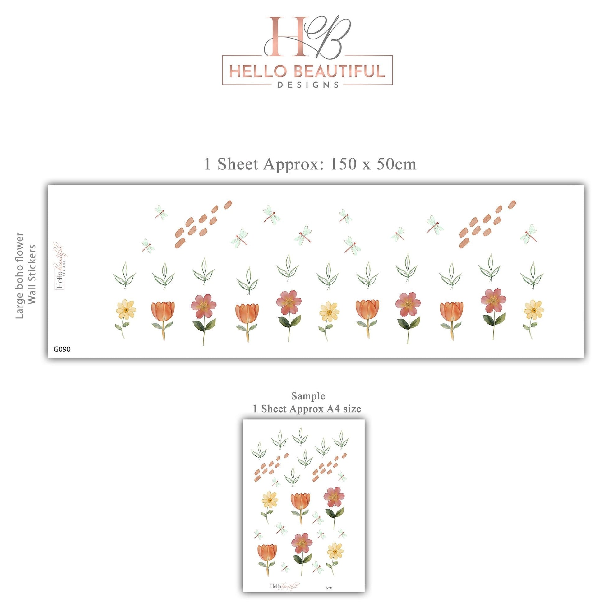 Flower Border Wall Stickers Floral Nursery Decor Flower Wall Decals Wildflower Nursery Peel And Stick Bedroom Wall Art