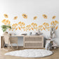 Sunflower Wall Stickers Floral Nursery Decor Yellow Flower Wall Decals Wildflower Bedroom Decor Peel And Stick Wall Art