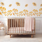 Sunflower Wall Stickers Floral Nursery Decor Yellow Flower Wall Decals Wildflower Bedroom Decor Peel And Stick Wall Art