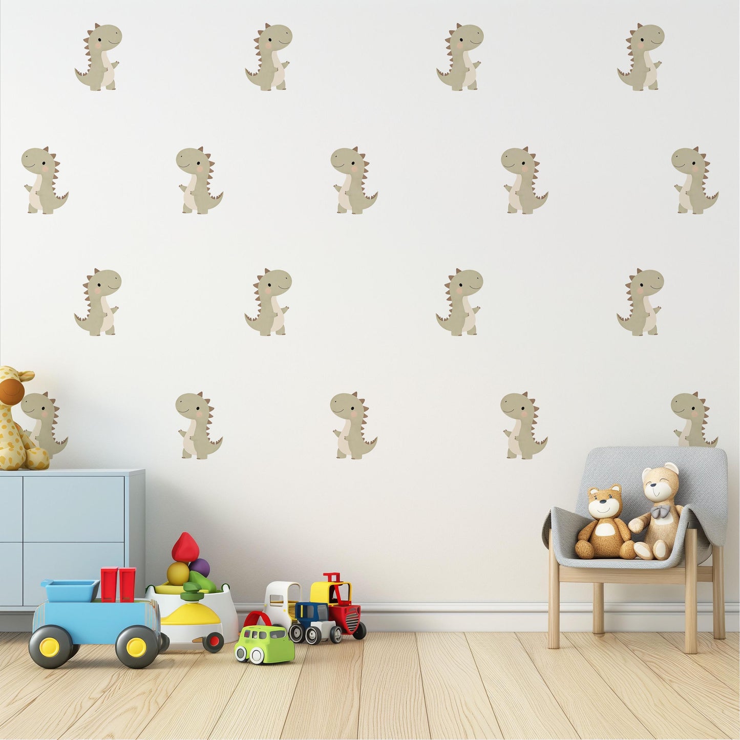 Dinosaur Wall Stickers Dinosaur Nursery Decor Dino Wall Decals Neutral Nursery Bedroom Peel And Stick Dinosaur Wallpaper