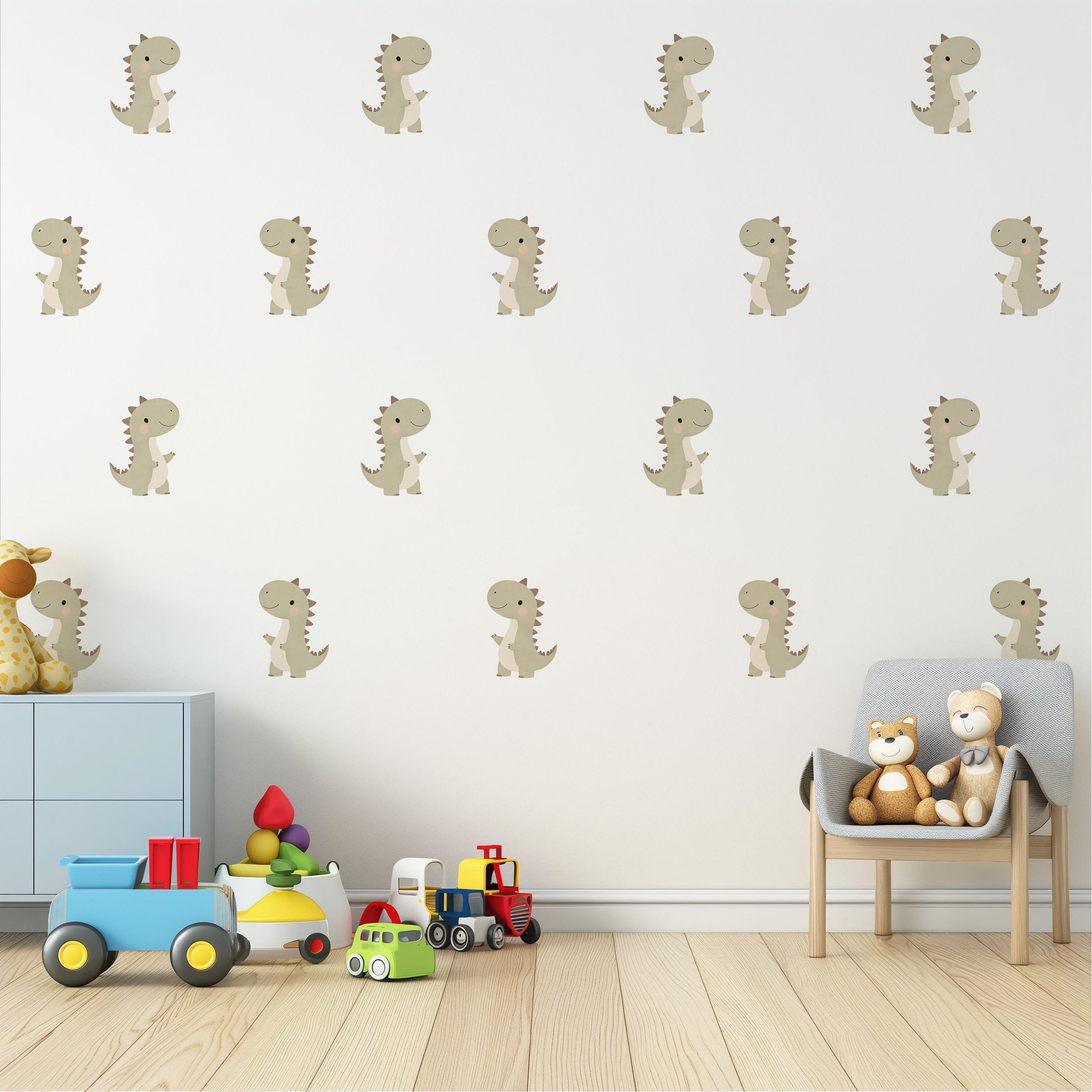 Dinosaur Wall Stickers Dinosaur Nursery Decor Dino Wall Decals Neutral Nursery Bedroom Peel And Stick Dinosaur Wallpaper