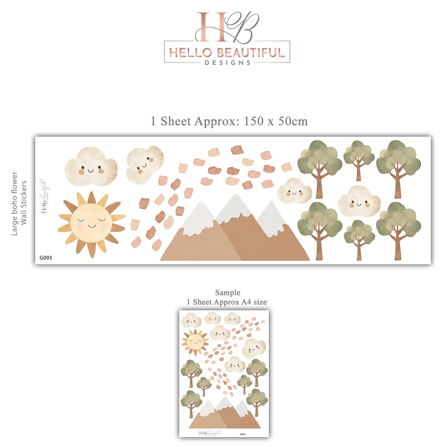 Mountain Wall Stickers Neutral Nursery Decor Mountain Nursery Wall Decals Woodland Nursery Peel And Stick Bedroom Wall Art