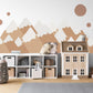 Boho Mountain Wall Decal for Nursery Neutral Mountain Wall Sticker Woodland Nursery Decor Beige Mountain Decal Scandinavian Nursery Wall Art