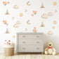 Boho Nursery Wall Decals Sun Moon Cloud Wall Stickers Teepee Nursery Decor Neutral Nursery Wall Art Woodland Baby Room Decals Peel and Stick