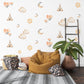 Boho Nursery Wall Decals Sun Moon Cloud Wall Stickers Teepee Nursery Decor Neutral Nursery Wall Art Woodland Baby Room Decals Peel and Stick