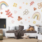 Boho Rainbow Wall Decal Neutral Nursery Wall Stickers Pastel Rainbow Nursery Decor Floral Wall Decals Baby Girl Nursery Decor Peel and Stick