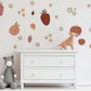Strawberry Wall Decals Fruit Nursery Wall Stickers, Strawberry Nursery Decor, Boho Nursery Wall Art, Peach Wall Decals, Baby Girl Room Decor