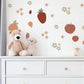 Strawberry Wall Decals Fruit Nursery Wall Stickers, Strawberry Nursery Decor, Boho Nursery Wall Art, Peach Wall Decals, Baby Girl Room Decor